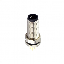 PCB Connector, Insert, A Code - M8 8pins A code male straight front panel mount connector, unshielded, insert